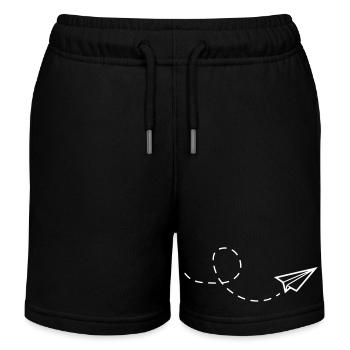 Avion en papier - Short de jogging enfant bio Stanley/Stella - noir - Devant