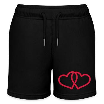 couple heart - Short de jogging enfant bio Stanley/Stella - noir - Devant