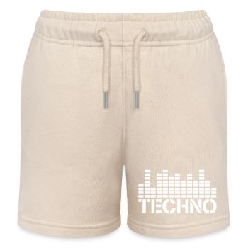 Techno Liebe Equalizer Wellen Musik Party Logo - Kinder Organic Joggingshorts Mini Bolter von Stanley/Stella - Natur - Vorne