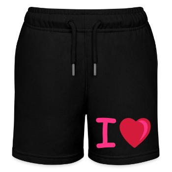 I heart - Kinder Organic Joggingshorts Mini Bolter von Stanley/Stella - Schwarz - Vorne