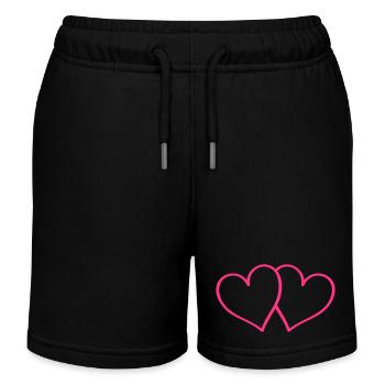 Hearts Heart - Kids Organic Sweat Shorts by Stanley/Stella - black - Front