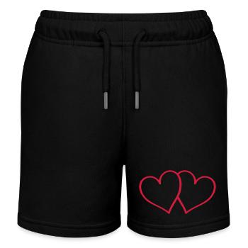 Hearts Heart - Kids Organic Sweat Shorts by Stanley/Stella - black - Front