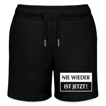 nie wieder ist jetzt - weiß - Farbe veränderbar - Kinder Organic Joggingshorts Mini Bolter von Stanley/Stella - Schwarz - Vorne
