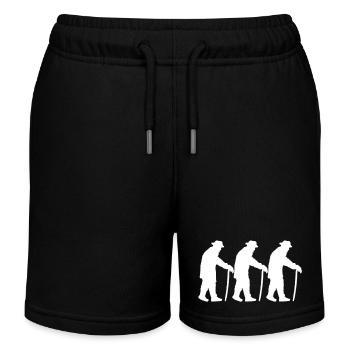 Drei Opas Rentner Alter Männer Team Silhouette - Kinder Organic Joggingshorts Mini Bolter von Stanley/Stella - Schwarz - Vorne