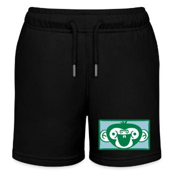 Lustiges Affen Gesicht Zootier Symbol Schimpanse - Kinder Organic Joggingshorts Mini Bolter von Stanley/Stella - Schwarz - Vorne