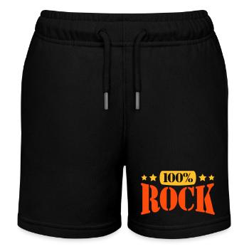 100 % Prozent Rock Heavy Metal Musik Text Logo Fun - Kinder Organic Joggingshorts Mini Bolter von Stanley/Stella - Schwarz - Vorne