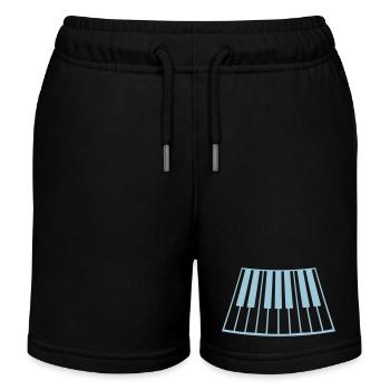 Klavier Tasten Instrument Spielen Klassische Musik - Kinder Organic Joggingshorts Mini Bolter von Stanley/Stella - Schwarz - Vorne