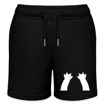 Katzen Klauen Pfoten Tatzen Krallen Silhouette - Kinder Organic Joggingshorts Mini Bolter von Stanley/Stella - Schwarz - Vorne