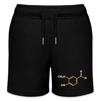 Vanilla Vanillin Molecular Chemical Formula - Kids Organic Sweat Shorts by Stanley/Stella - black - Front