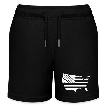 usa amerika 1 - Kinder Organic Joggingshorts Mini Bolter von Stanley/Stella - Schwarz - Vorne
