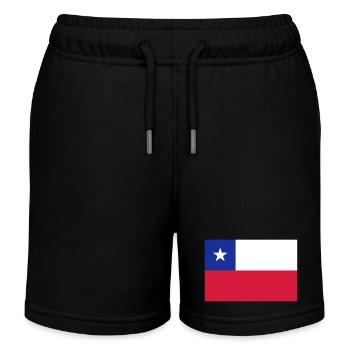 Chili-Flagge / Drapeau Chili - Kinder Organic Joggingshorts Mini Bolter von Stanley/Stella - Schwarz - Vorne