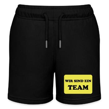 Team and Teamwork - Kids Organic Sweat Shorts by Stanley/Stella - black - Front