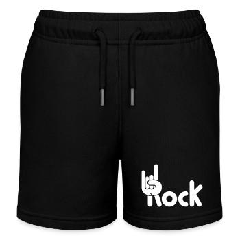 Heavy Metal Hard Rock Musik Hörner Handgeste Logo - Kinder Organic Joggingshorts Mini Bolter von Stanley/Stella - Schwarz - Vorne