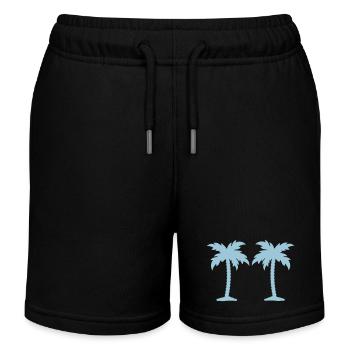 Palm trees - Kids Organic Sweat Shorts by Stanley/Stella - black - Front