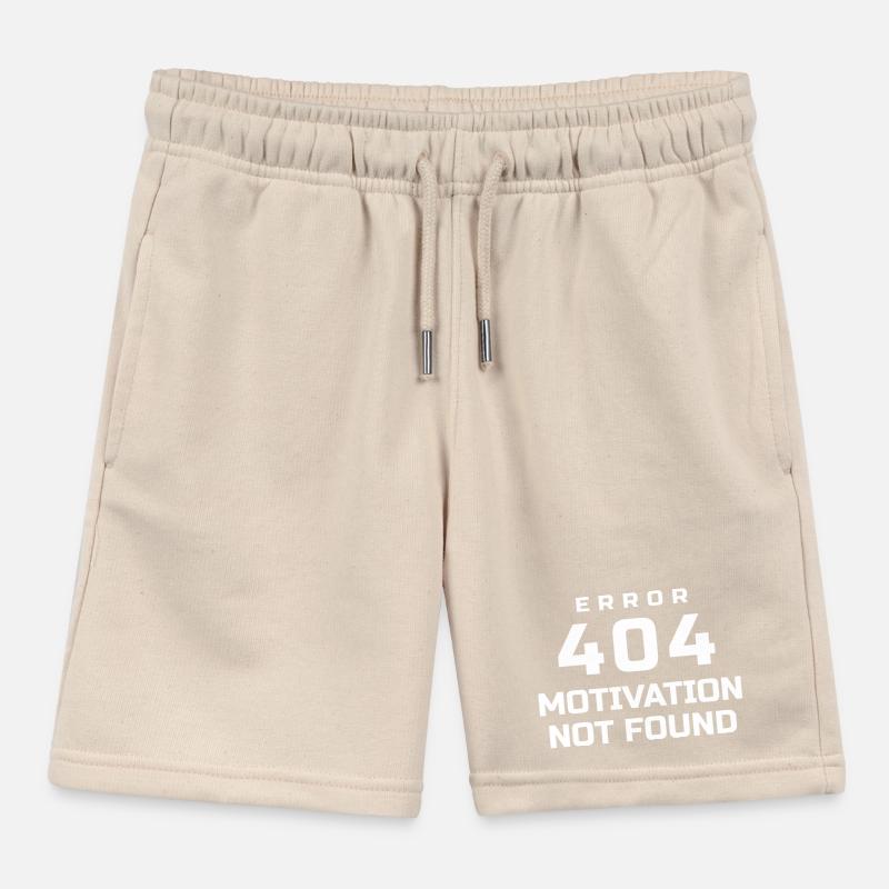 ERROR 404 MOTIVATION NOT FOUND Kids Organic Sweat Shorts by Stanley/Stella