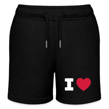 J’AIME - COEUR Ajoutez votre propre texte - Short de jogging enfant bio Stanley/Stella - noir - Devant