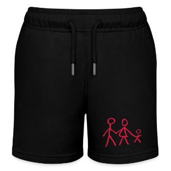 family - Kids Organic Sweat Shorts by Stanley/Stella - black - Front