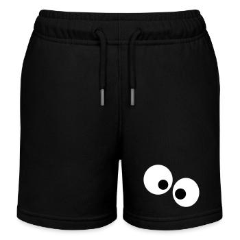 Lustige Augen - Kinder Organic Joggingshorts Mini Bolter von Stanley/Stella - Schwarz - Vorne