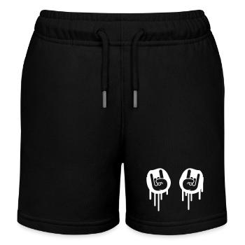 Heavy Metal Hard Rock Graffiti Horns Hand Gesture - Kids Organic Sweat Shorts by Stanley/Stella - black - Front