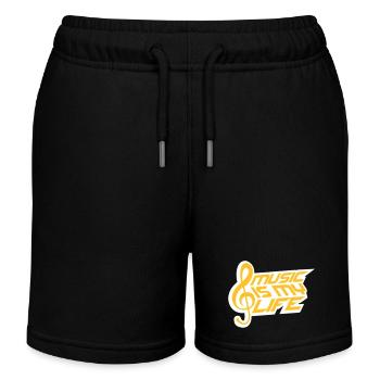 Music Is My Life Party Club Konzert Liebe Spruch - Kinder Organic Joggingshorts Mini Bolter von Stanley/Stella - Schwarz - Vorne