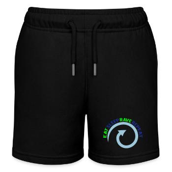 Manger dormir rave répéter nourriture sommeil corbeau disant - Short de jogging enfant bio Stanley/Stella - noir - Devant