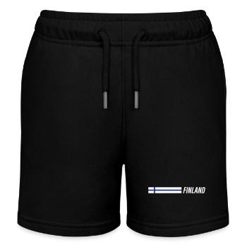 Finnland Flagge - Kinder Organic Joggingshorts Mini Bolter von Stanley/Stella - Schwarz - Vorne