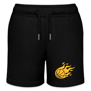 Feu de basket-ball - Short de jogging enfant bio Stanley/Stella - noir - Devant