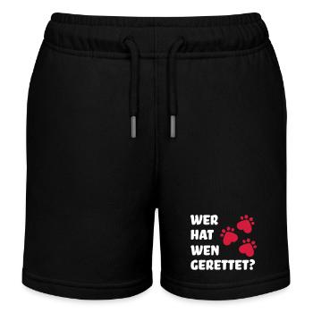 Tierschutz Hund - Kinder Organic Joggingshorts Mini Bolter von Stanley/Stella - Schwarz - Vorne