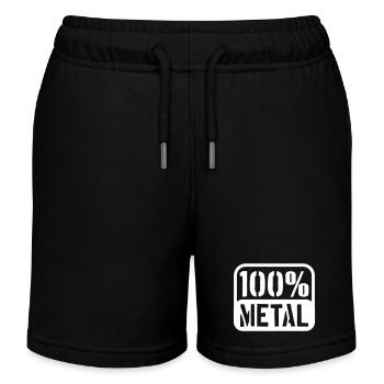 100% Percent Heavy Metal Music Stamp Text Logo - Kids Organic Sweat Shorts by Stanley/Stella - black - Front