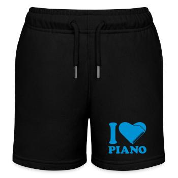 J’aime piano piano coeur instrument de musique amour - Short de jogging enfant bio Stanley/Stella - noir - Devant