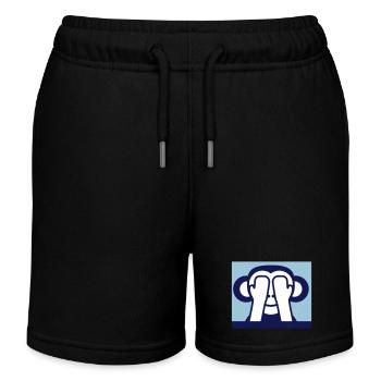 3 Weise Affen Nichts Sehen Hält Augen Zu Versteckt - Kinder Organic Joggingshorts Mini Bolter von Stanley/Stella - Schwarz - Vorne