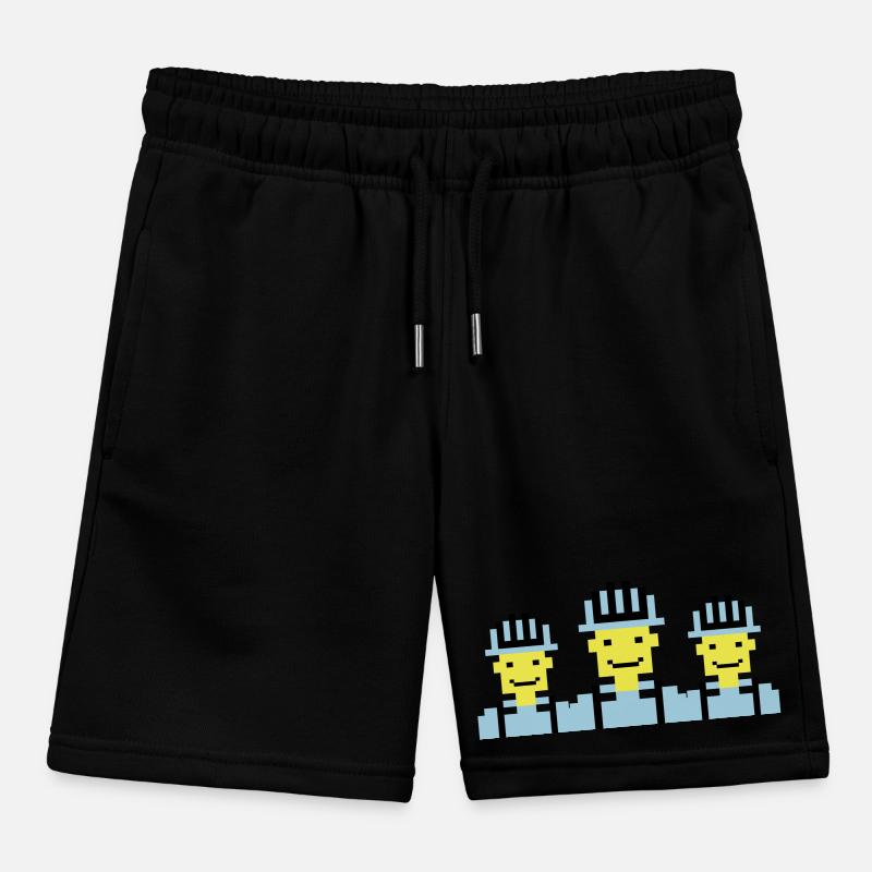 Construction Worker Pixel 02 Kids Organic Sweat Shorts by Stanley/Stella