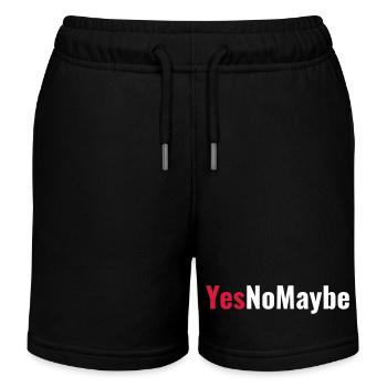 Yes No Maybe Engagement Love Gift - Kids Organic Sweat Shorts by Stanley/Stella - black - Front