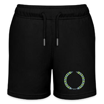 lorbeerkranz gewinner - Kinder Organic Joggingshorts Mini Bolter von Stanley/Stella - Schwarz - Vorne