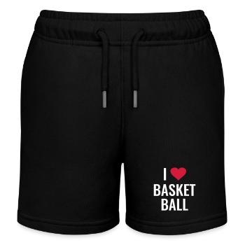 Basketball Basketballer Geschenkidee I love Basket - Kinder Organic Joggingshorts Mini Bolter von Stanley/Stella - Schwarz - Vorne
