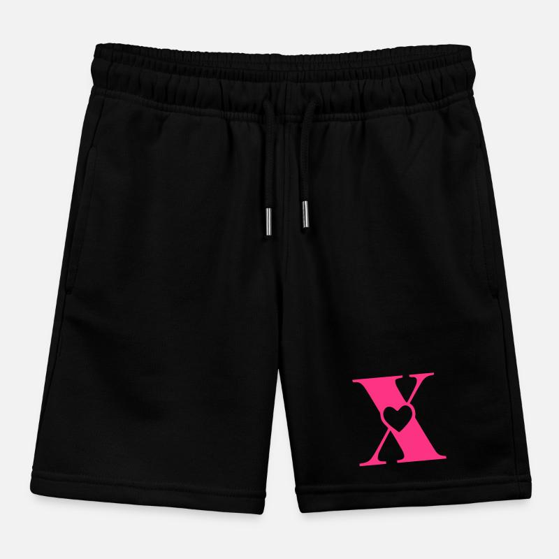 Buchstabe x Anfangsbuchstabe mit Herz Kinder Organic Joggingshorts Mini Bolter von Stanley/Stella