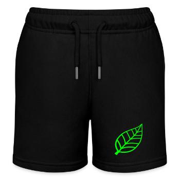 Petite jolie feuille verte Eco arbre feuilles - Short de jogging enfant bio Stanley/Stella - noir - Devant