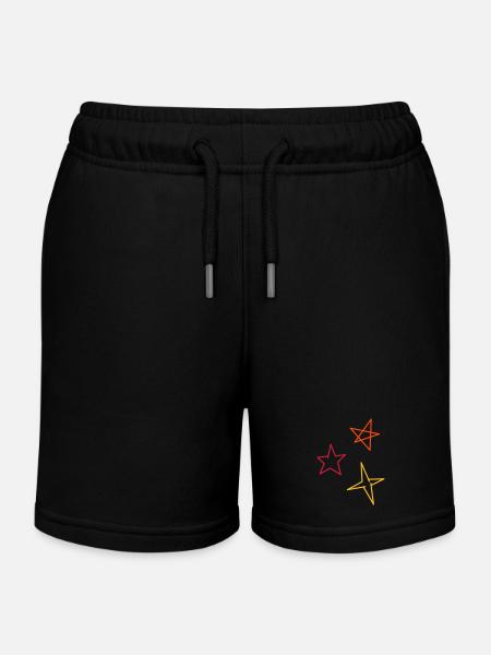 Stars tricolor - Kids Organic Sweat Shorts by Stanley/Stella - black