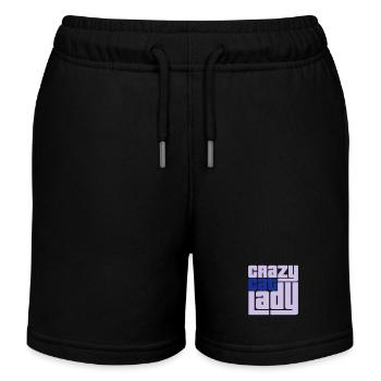 Crazy Cat Lady Text Wahnsinnige Frau Katzen Liebe - Kinder Organic Joggingshorts Mini Bolter von Stanley/Stella - Schwarz - Vorne