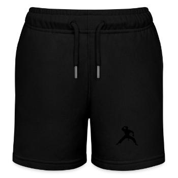 Karate Mann Silhouette - Kinder Organic Joggingshorts Mini Bolter von Stanley/Stella - Schwarz - Vorne