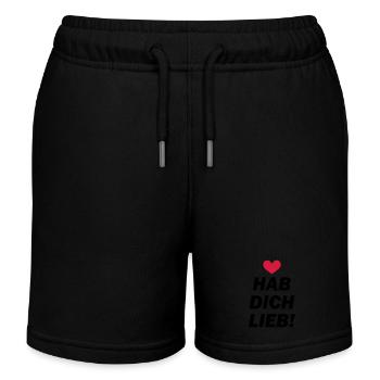 Hab Dich Lieb Liebe - Kinder Organic Joggingshorts Mini Bolter von Stanley/Stella - Schwarz - Vorne
