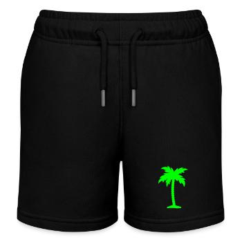 palm tree - Kids Organic Sweat Shorts by Stanley/Stella - black - Front