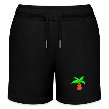 Palme Insel Baum Strand Urlaub Kokosnuss Meer Cool - Kinder Organic Joggingshorts Mini Bolter von Stanley/Stella - Schwarz - Vorne