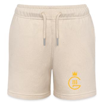 Gustaf III monogram - Kids Organic Sweat Shorts by Stanley/Stella - soft Ecru - Front