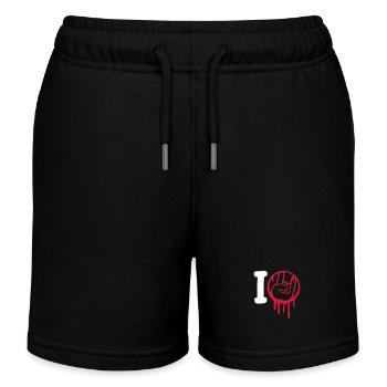 J’aime Heavy Metal Hard Rock Musique Main Geste Coeur - Short de jogging enfant bio Stanley/Stella - noir - Devant
