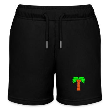 Palme Insel Baum Strand Urlaub Kokosnuss Meer Cool - Kinder Organic Joggingshorts Mini Bolter von Stanley/Stella - Schwarz - Vorne