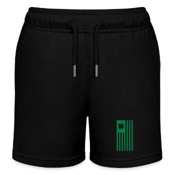 Irisch-amerikanische St. Patrick's Day Flagge nur grün - Kinder Organic Joggingshorts Mini Bolter von Stanley/Stella - Schwarz - Vorne