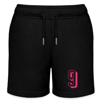 Zahl neun - Nummer 9 pink Mädchen Trikotnummer - Kinder Organic Joggingshorts Mini Bolter von Stanley/Stella - Schwarz - Vorne