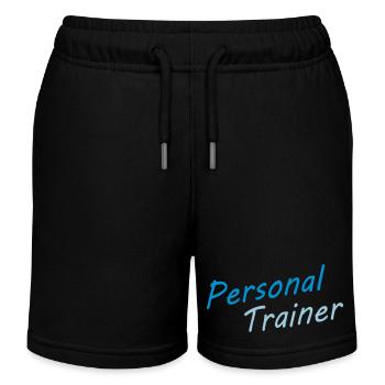 personal trainer blue - Kids Organic Sweat Shorts by Stanley/Stella - black - Front