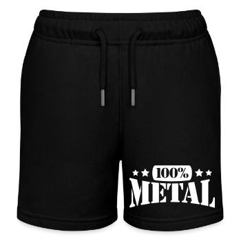100 % Prozent Heavy Metal Musik Stempel Text Logo - Kinder Organic Joggingshorts Mini Bolter von Stanley/Stella - Schwarz - Vorne